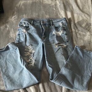 Men's Distressed Light Blue Jeans